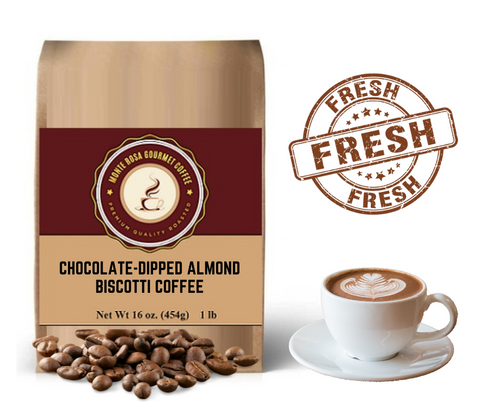 Chocolate-Dipped Almond Biscotti Flavored Coffee